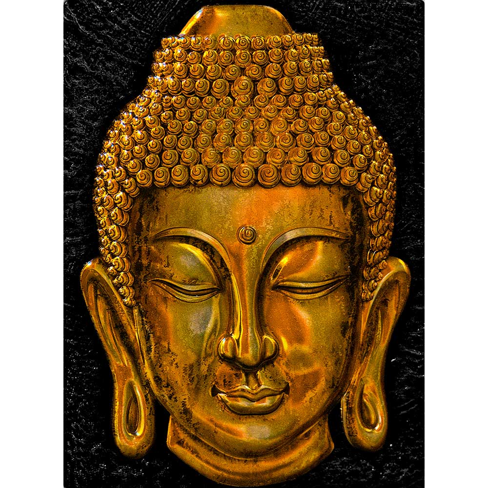 Gravura para Quadros Decorativo Facial Buda Dourado - Afi14824
