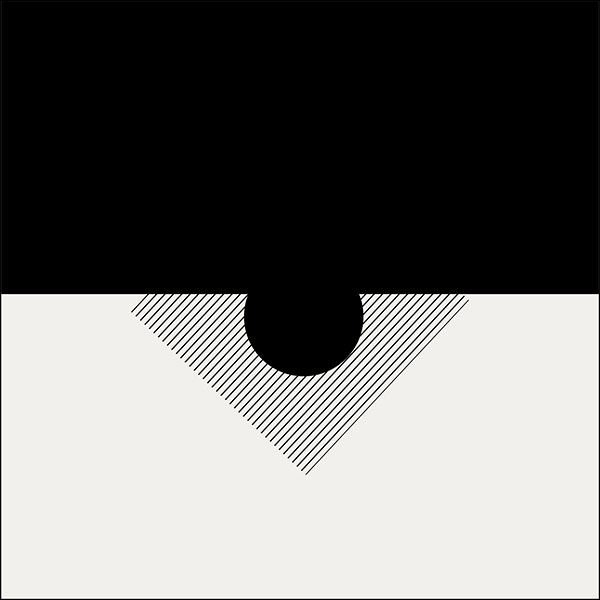 Tela para Quadros Desenho Geométrico Preto e Branco Linhas Pretas I - Afic17364