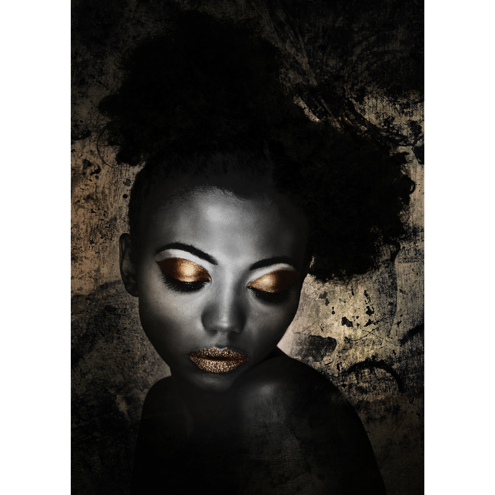 Tela para Quadros Mulher Negra Maquiada - Afic11052
