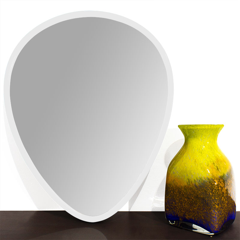 Moldura Org�nica Mdf Laqueada Branco Brilho para Espelhos V�rias Medidas