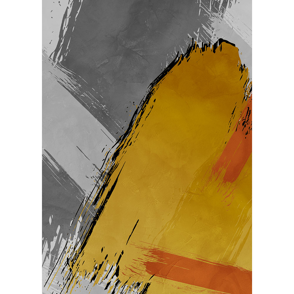 Tela para Quadros Abstrato Cores Amarela e Cinza - Afic12794