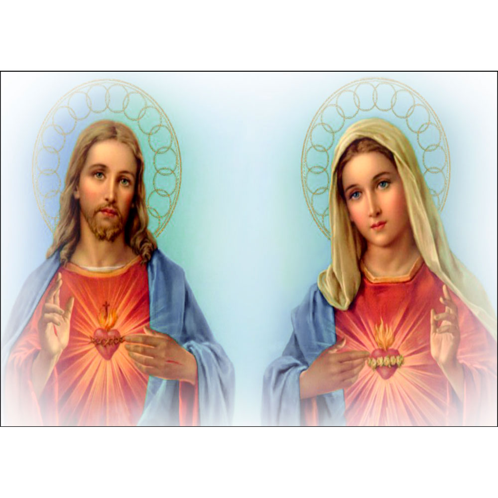 Tela para Quadros Religioso Sagrada Família Maria e Jose - Afic12571 - 70x50 Cm