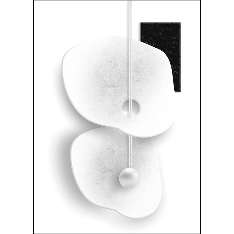 Gravura para Quadros Abstrato Moderno Preto e Branco - Afi18727
