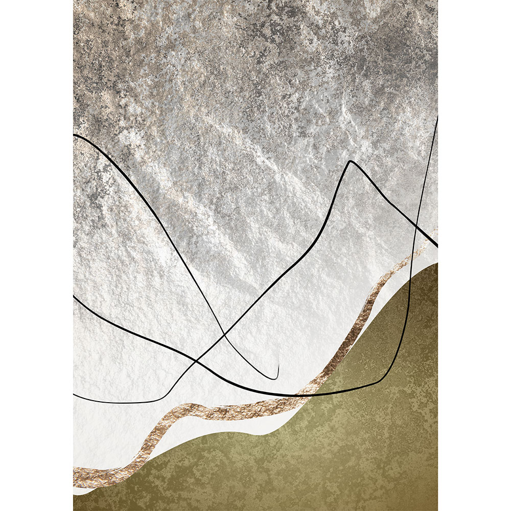 Gravura para Quadros Abstrato Diverso Horizontal Linhas Preta - Afi15912