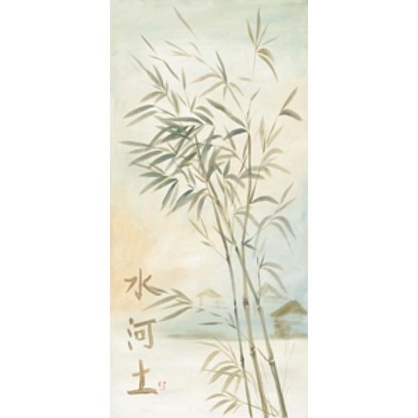 Gravura para Quadros Bambu Jardim Chins - Dn284 - 30x70 Cm