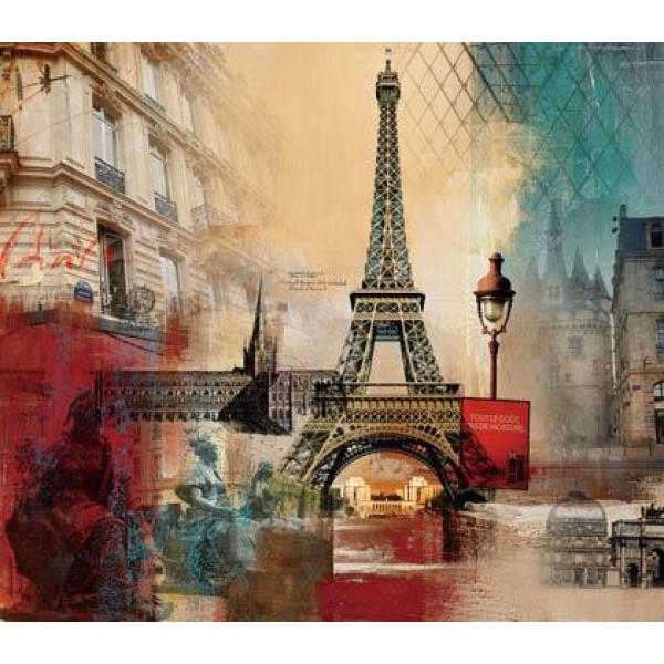 Impresso Sobre Tela para Quadros Pontos Tursticos da Cidade de Paris - Pi5755b - 100x120 Cm