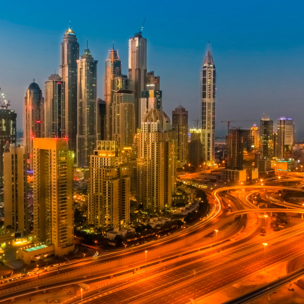 Gravura para Quadros Cidade Dubai a Noite - Afi12599
