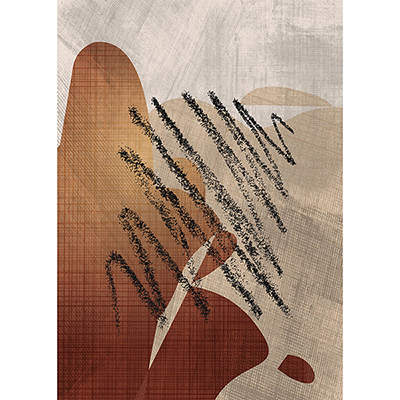 Gravura para Quadros Decorativo Abstrato Cores e Rabiscos em Preto - Afi16915