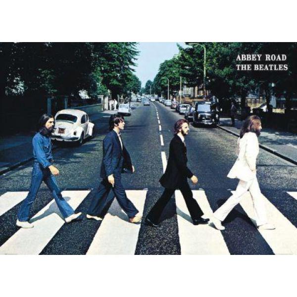 Gravura Banda The Beatles Atravessando Rua Sobre Faixa - Fl0342 - 140x100 cm