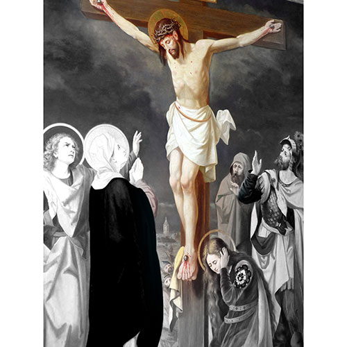 Gravura para Quadros Decorativo Jesus Morto Na Cruz - Afi17662
