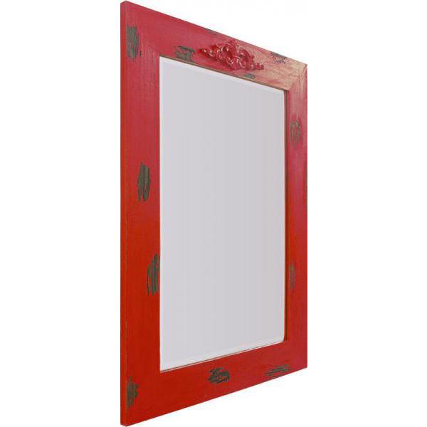 Moldura Decorativa R�stica Madeira Envelhecida Pintura Vermelho para Espelhos - Esp.092