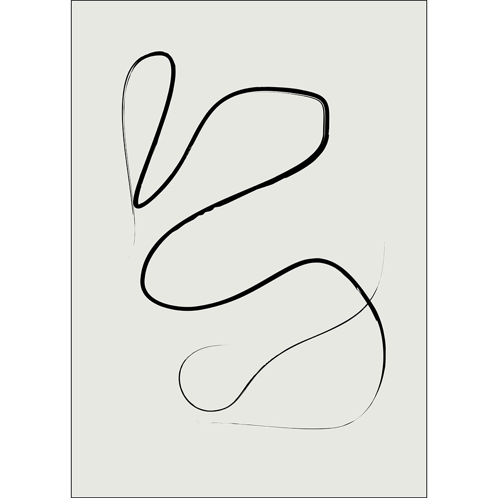 Gravura para Quadros Abstrato Risco Preto Fundo Nude - Afi13472