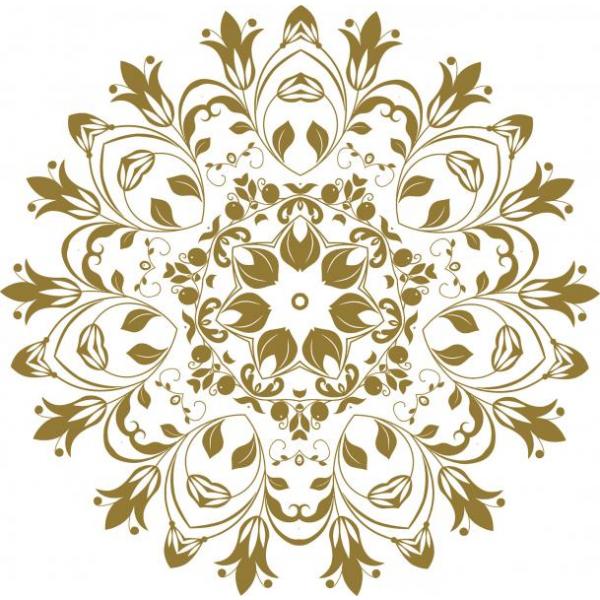 Gravura Mandala de Flores I para Quadros Decorativos - Afi4471
