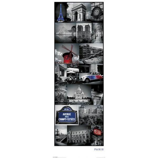Gravura para Quadros Paris Collage Cpp20205 - 53x158 Cm
