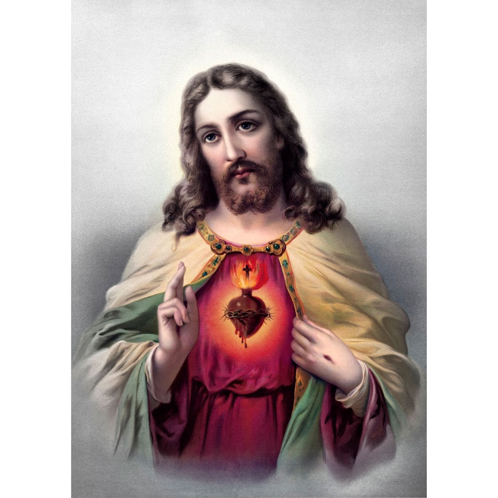 Tela para Quadros Religioso Sagrado Coração de Jesus - Afic12569 - 50x70 Cm
