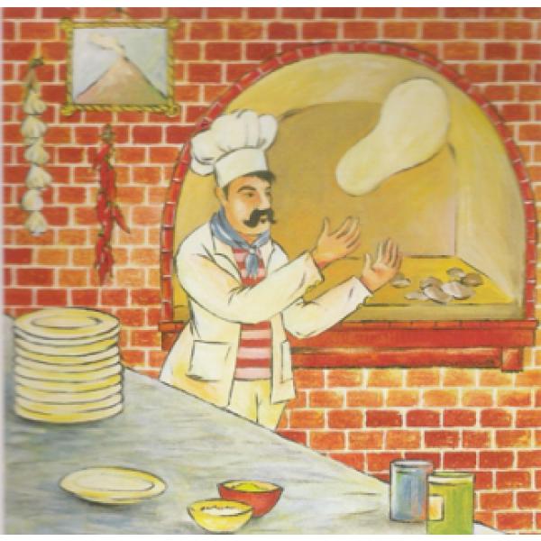 Gravura para Quadros Cozinha Chef Pizza - Ncn4354 - 30x30 Cm