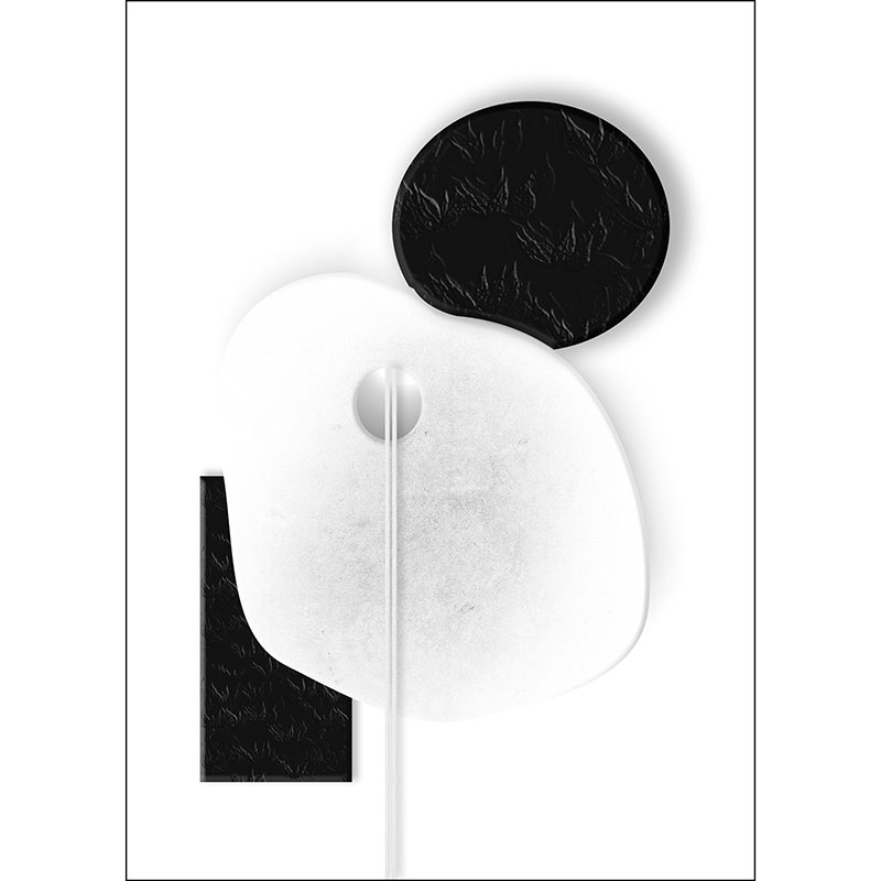 Gravura para Quadros Abstrato Moderno Preto e Branco I- Afi18728