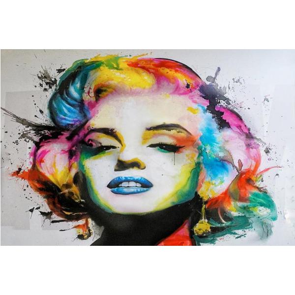 Impressão em Tela para Quadros Decorativos Ídolo Marilyn Monroe Face Colorida - Afic6406