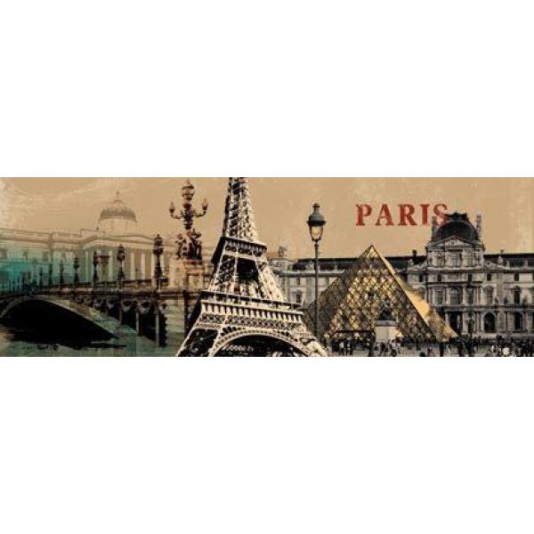 Impresso Sobre Tela para Quadros Cidade de Paris - Pi5721a - 50x150 Cm