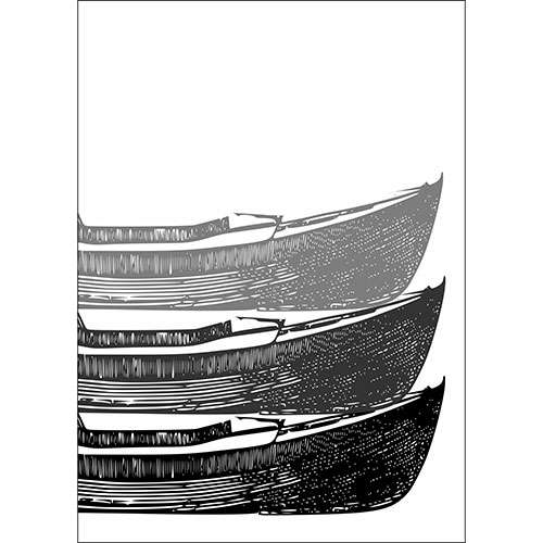 Gravura para Quadros Paisagem Trio de Canoas Abstrata I - Afi17733