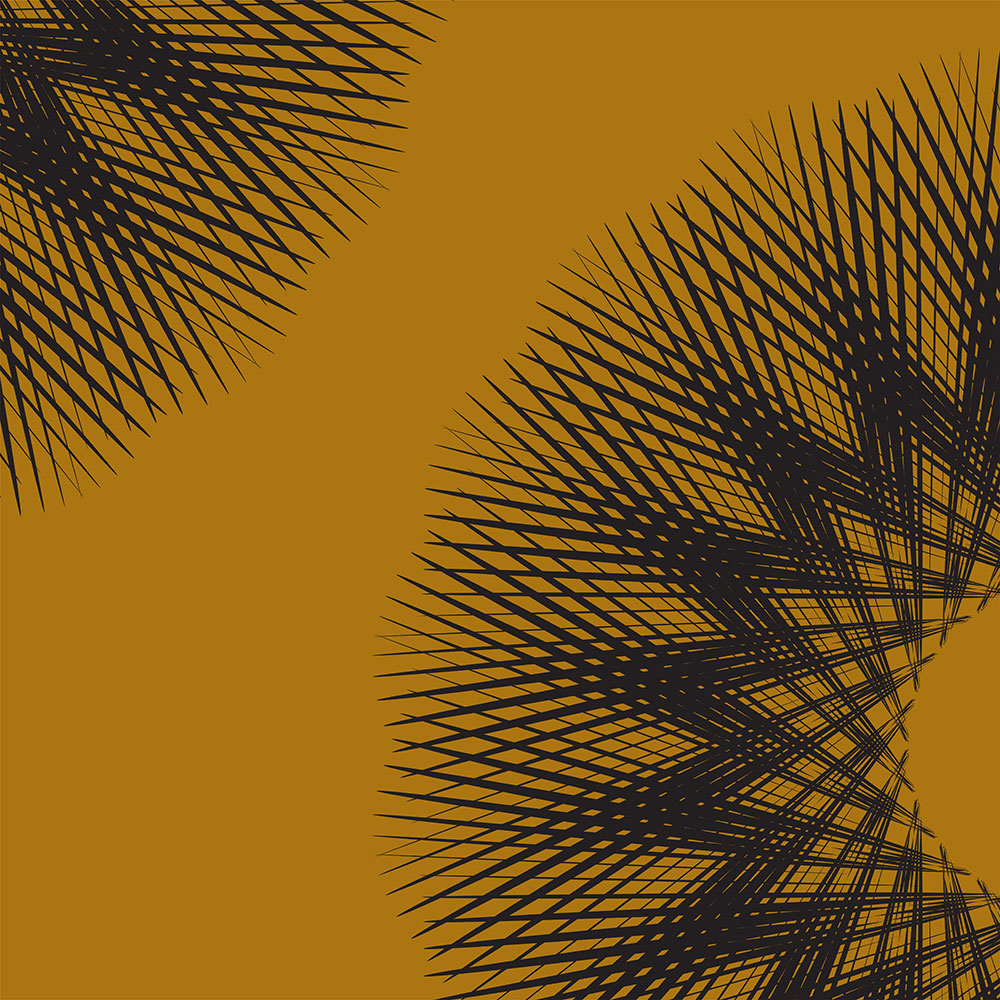 Gravura para Quadros Abstrato Preto Fundo Amarelo - Afi13516 - 148x148 Cm