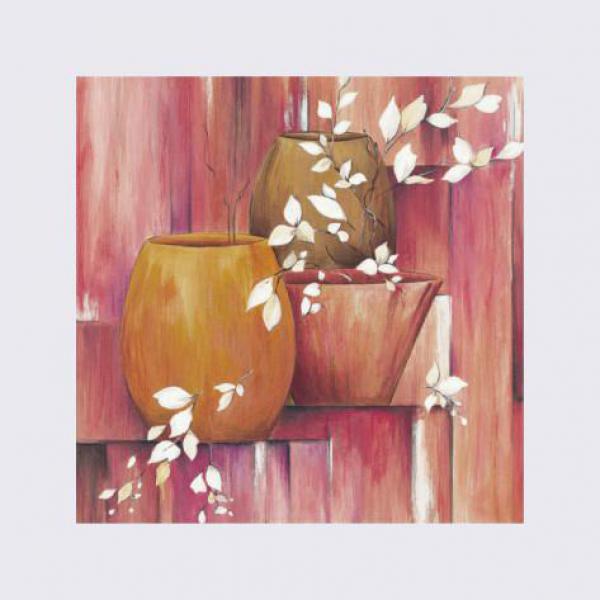 Gravura para Quadros Decorativo Flores e Vaso - Ncn3893 - 40x40 Cm