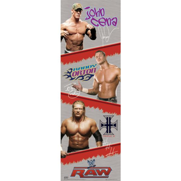 Gravura para Quadros Lutadores Randy Orton-john Cena e Triple H - Md0119 - 31x91,5 Cm