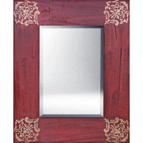 Moldura Decorativa Rústica Bordô com Pintura para Espelhos -  ESP.016