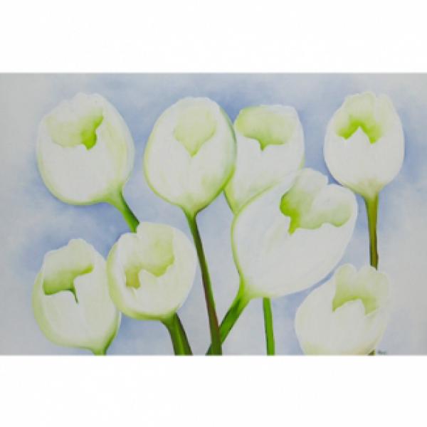 Pintura em Painel Floral R023 - 90x60 Cm