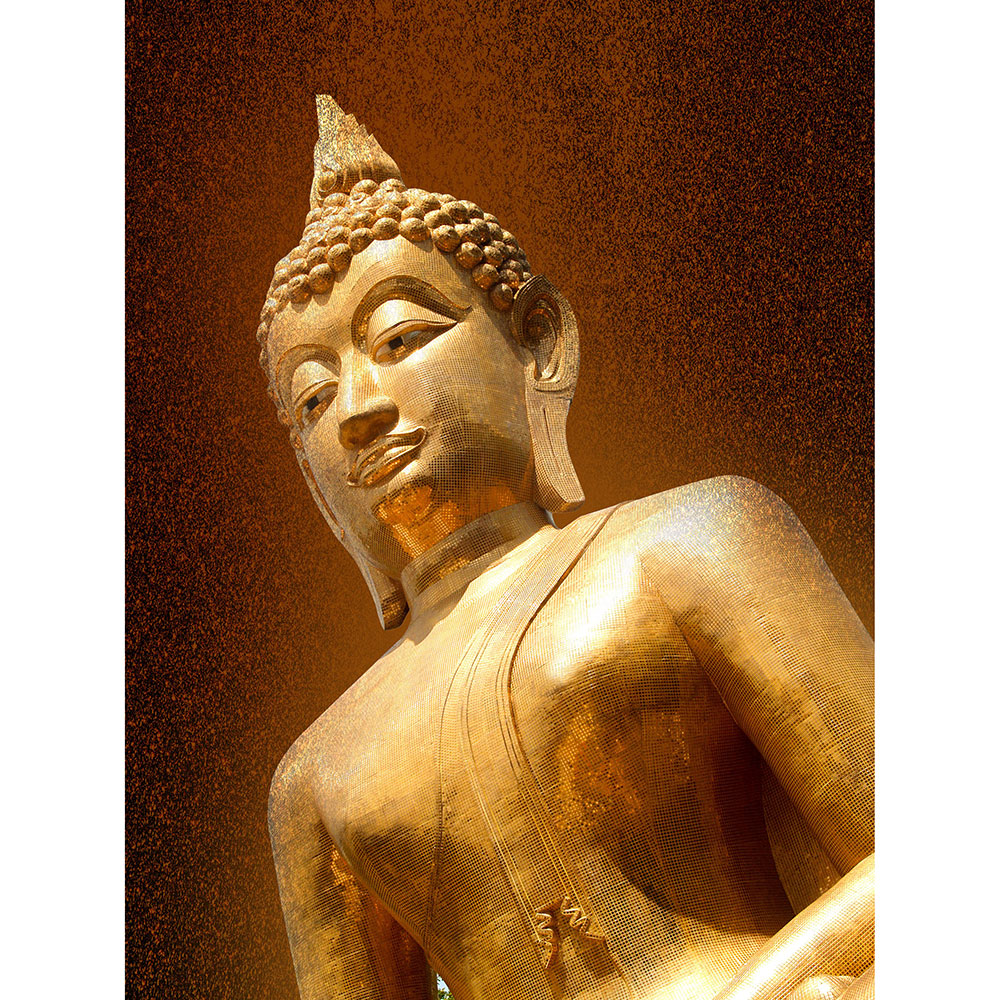 Tela para Quadros Estatueta Buda Dourado - Afic13875