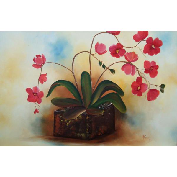 Pintura em Painel Floral R088 - 130X80 CM