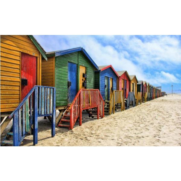 Gravura para Quadros Insigth Casas Coloridas em Praia - Afi3868