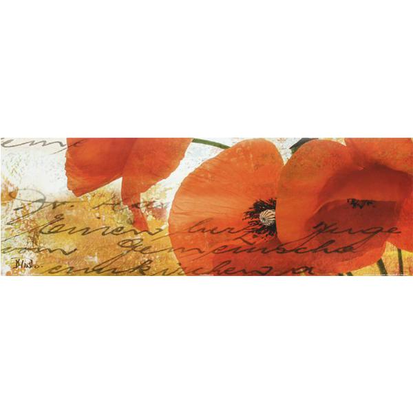 Gravura para Quadros Floral Vintage Laranja - 7092-1236 - 90x30 Cm