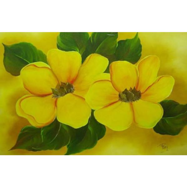 Pintura em Painel Floral R060 - 130x80cm