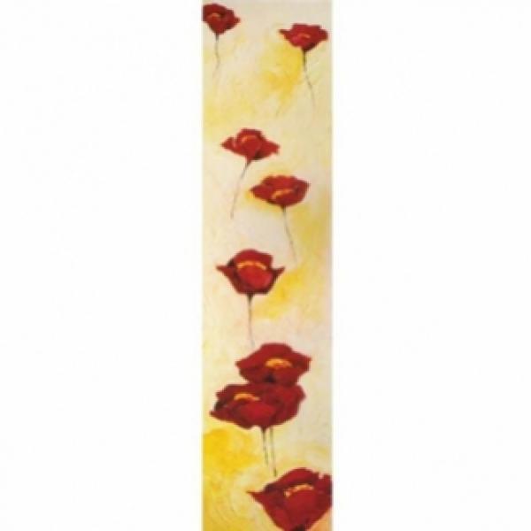 Gravura para Quadros Flores de Papoula Vertical - Ncn4361 - 25x100 Cm