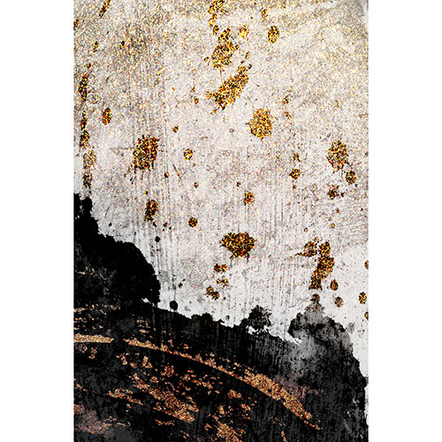 Tela para Quadros Arte Abstrata Decorativa Tons Preto e Dourado - Afic22047