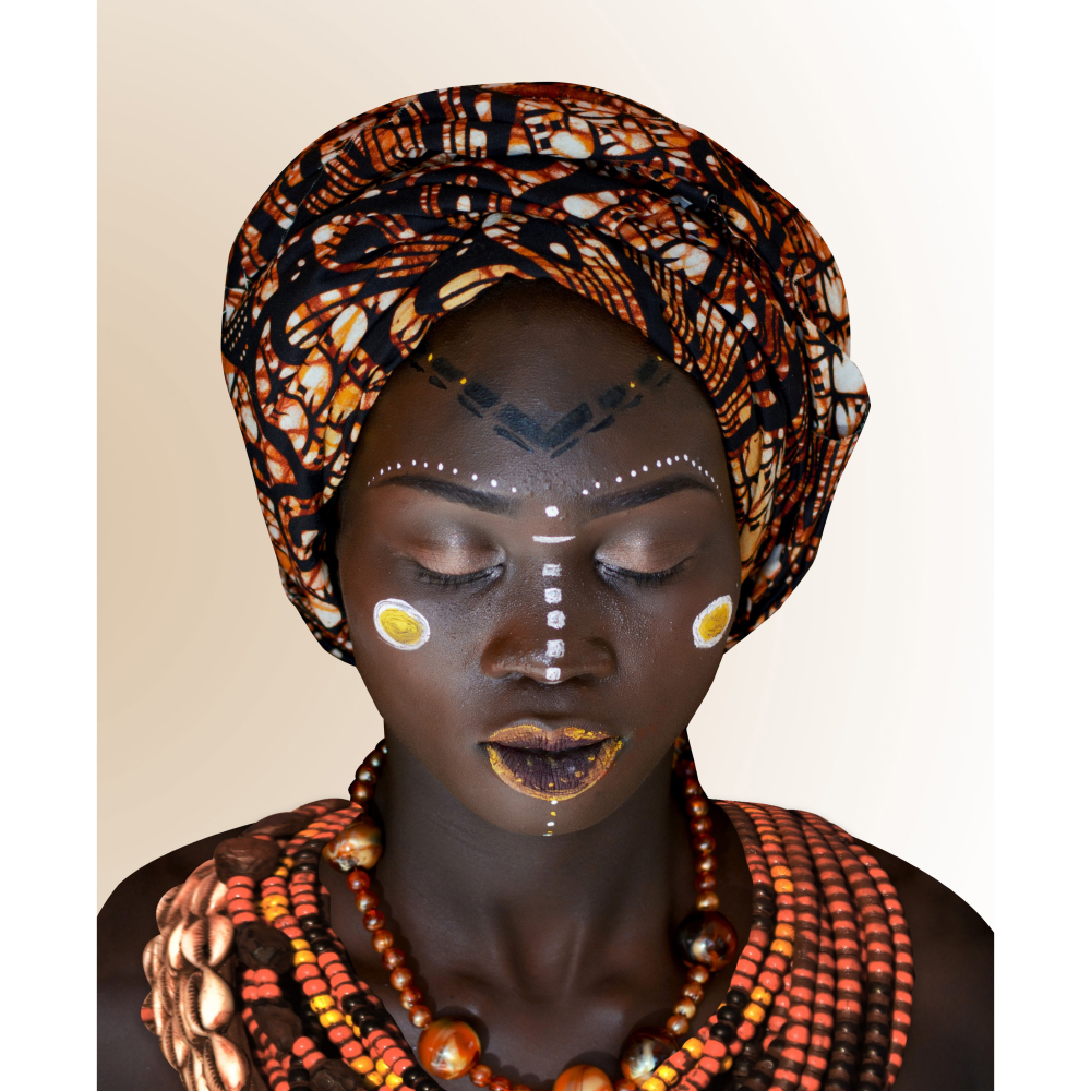 Gravura para Quadros Africana Estilosa de Turbante - Afi11493