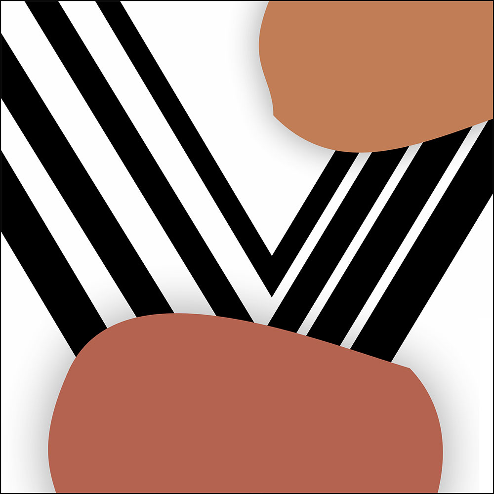 Gravura para Quadros Geomtrico Preto Vertical e Bolas Coloridas - Afi13701