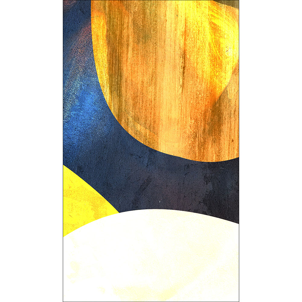 Tela para Quadros Abstrato Branco Azul e Amarelo - Afic12971