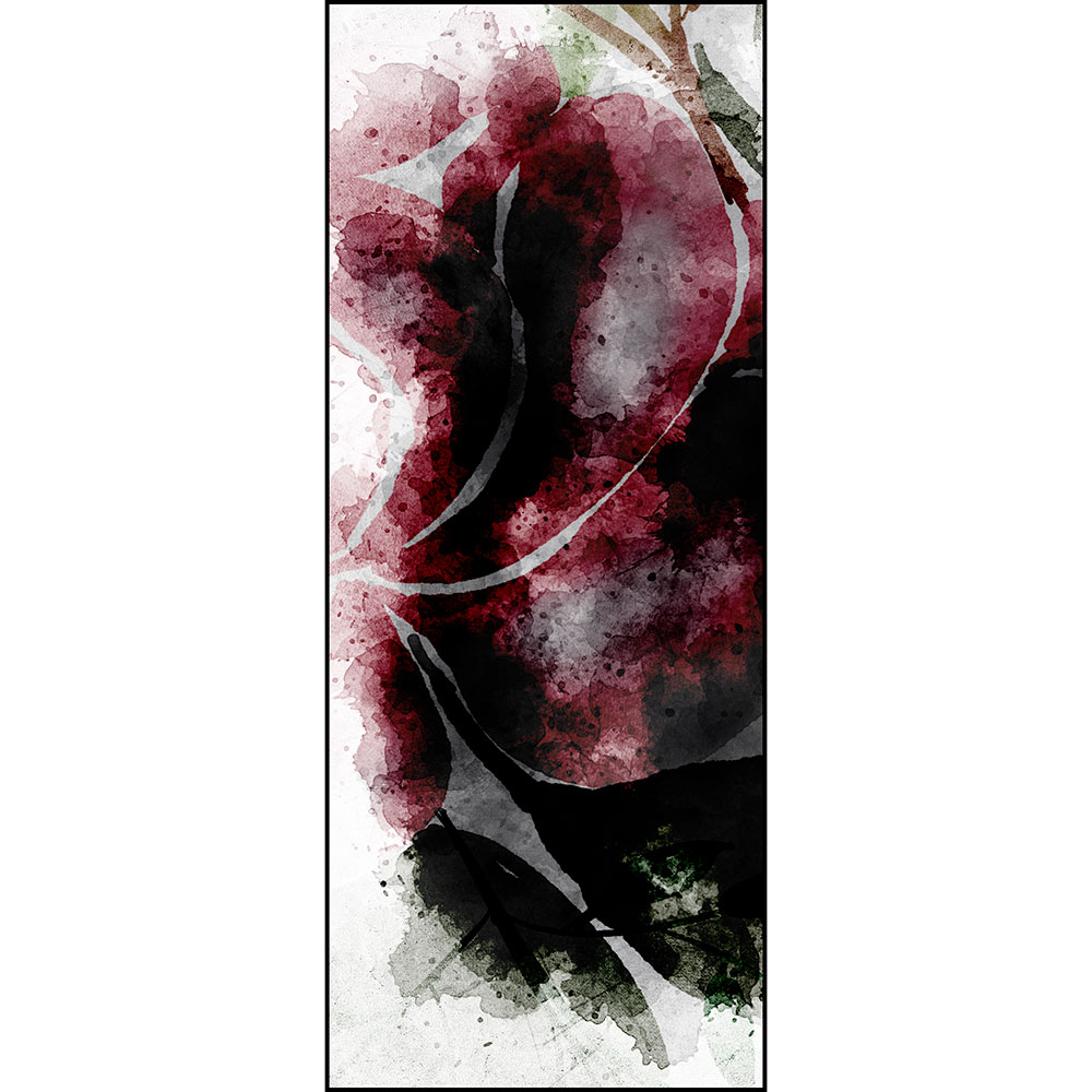 Tela para Quadros Floral Ilustrativa Vermelha - Afic13104 - 40x100 Cm