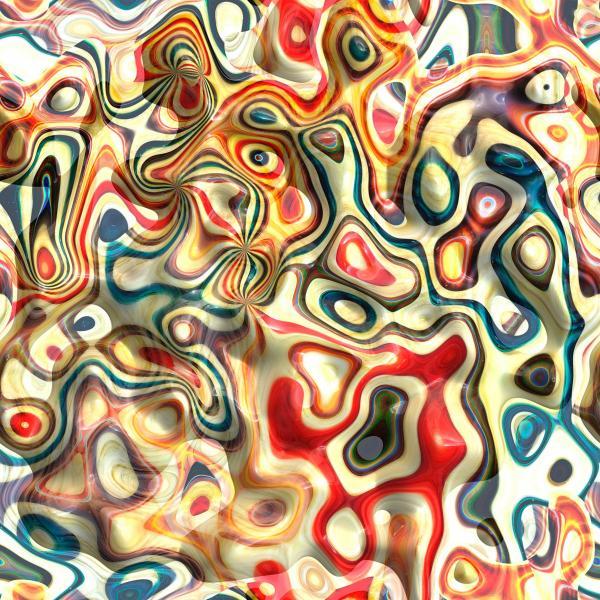 Gravura Abstrata para Quadros Arte Psicodlica Colorida - Afi4574 - 70x70cm