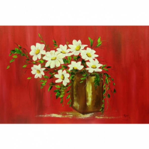 Pintura em Painel Floral R033 - 130x80cm