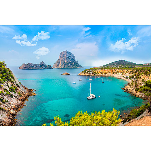 Gravura para Quadros Paisagem Ibiza Ilha da Espanha - Afi17835