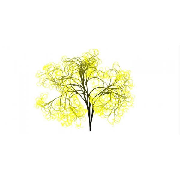 Gravura para Quadros Floral Abstrato Amarelo - Afi2188 - 47x24 cm