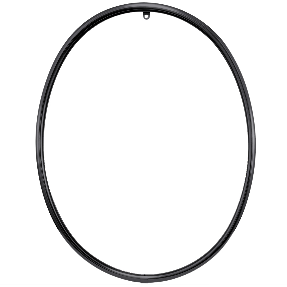 Moldura Oval de Alumínio Preto Brilho Para Espelhos Várias Medidas