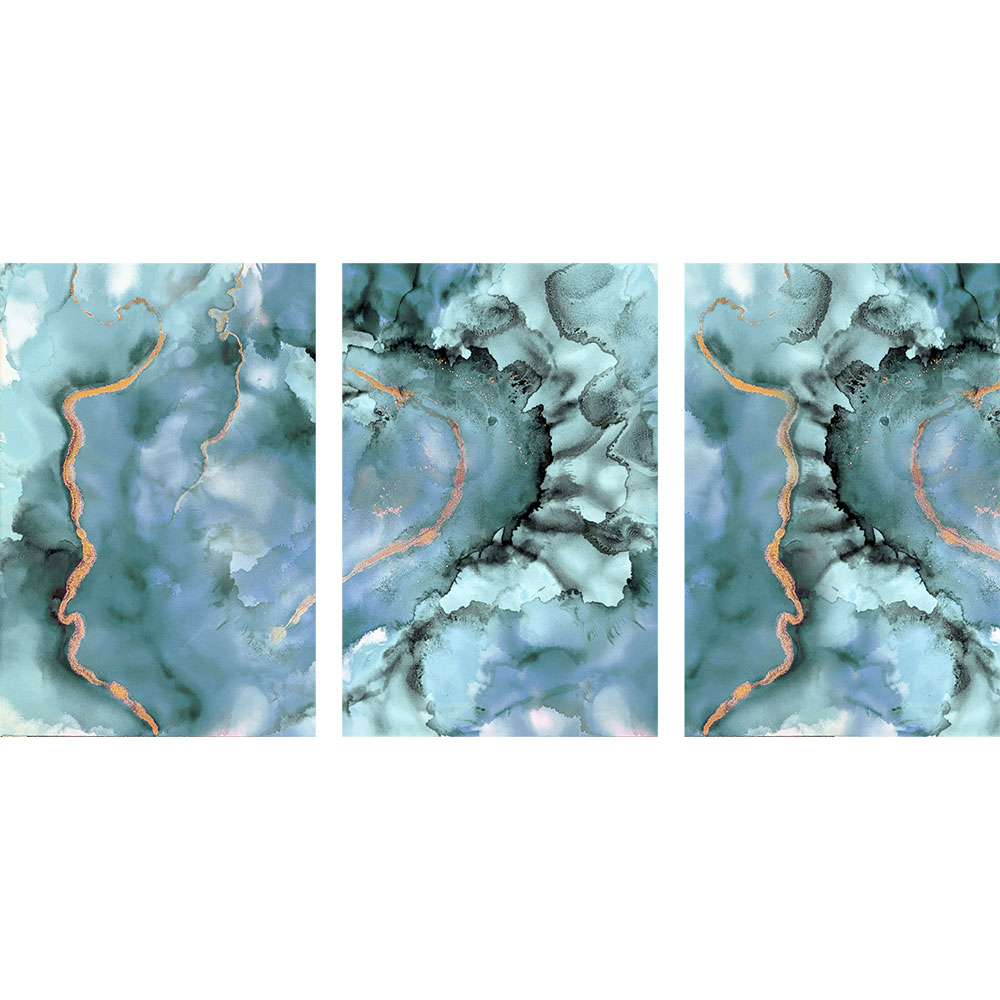 Gravura para Quadros Recortada Abstrato Azul Profundo - Afi13340a - 190x90 Cm