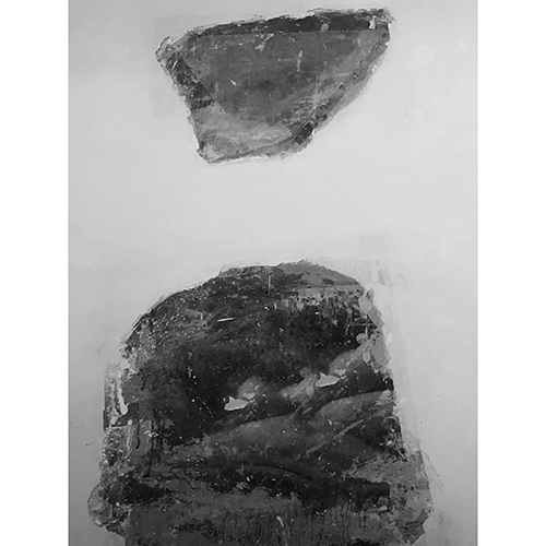 Gravura para Quadros Desenho Abstrato Pedra Lapidada Preta - Afi18532