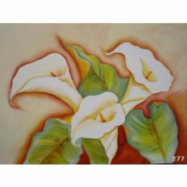 Pintura em Painel Floral Tg277 - 90x60 Cm