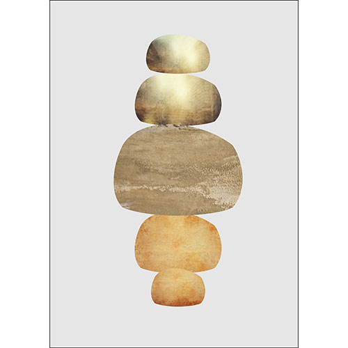 Tela para Quadro Decorativo Abstrato Pedras em Equilíbrio - Afic17909
