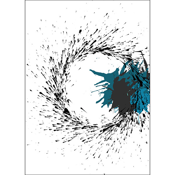 Tela para Quadros Abstrato Circulo em Pingos de Tinta - Afic17769